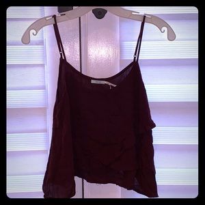 Cropped loose flowing spaghetti top